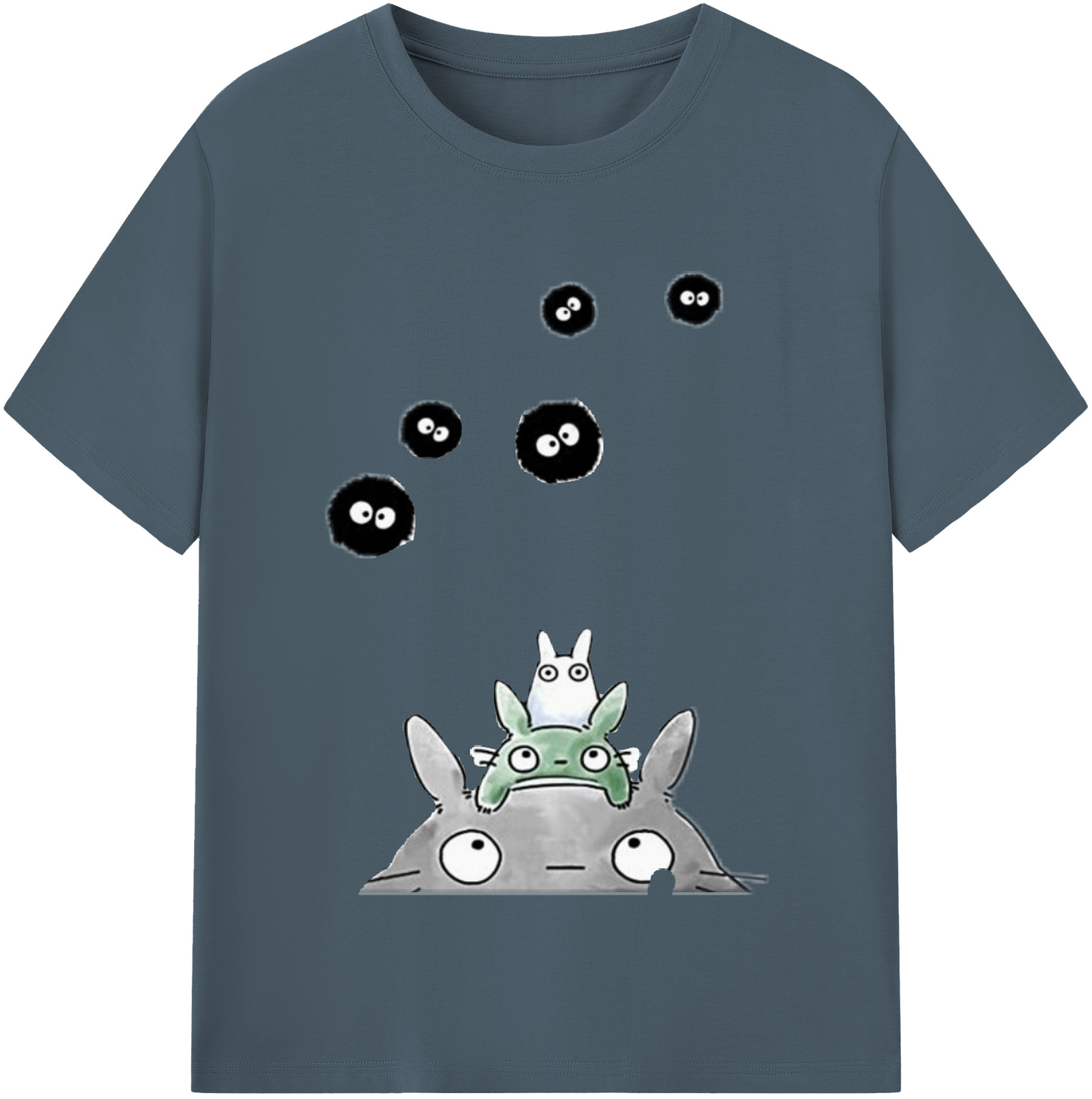 （画像用） となりのトトロ 草壁メイ 草壁サツキ My Neighbor Totoro Satsuki Kusakabe Mei Kusakabe 綿100％半袖Tシャツ（フロントプリント）